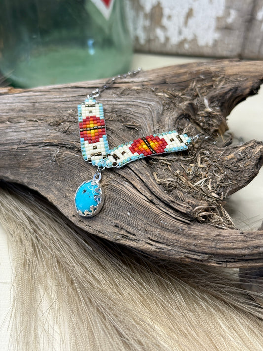 Mini Breast Collar Necklace -Kingman Turquoise