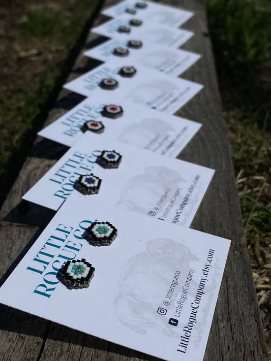 The Anne Studs - Picasso Teal