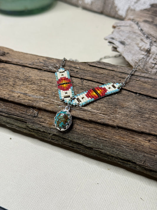 #11 Mini Breast Collar Necklace -Kingman Turquoise