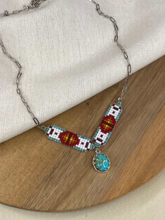 #4 Mini Breast Collar Necklace -Kingman Turquoise