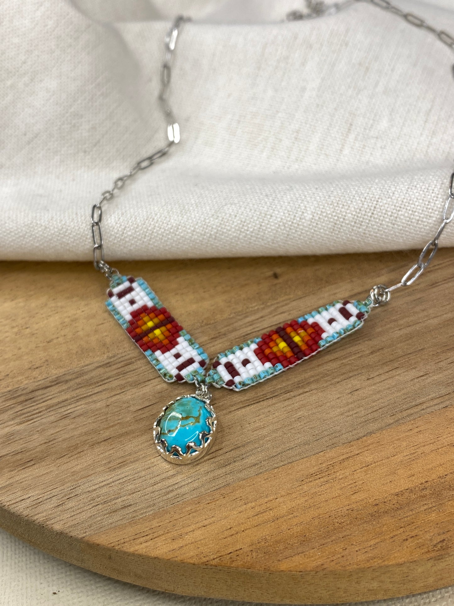 #4 Mini Breast Collar Necklace -Kingman Turquoise