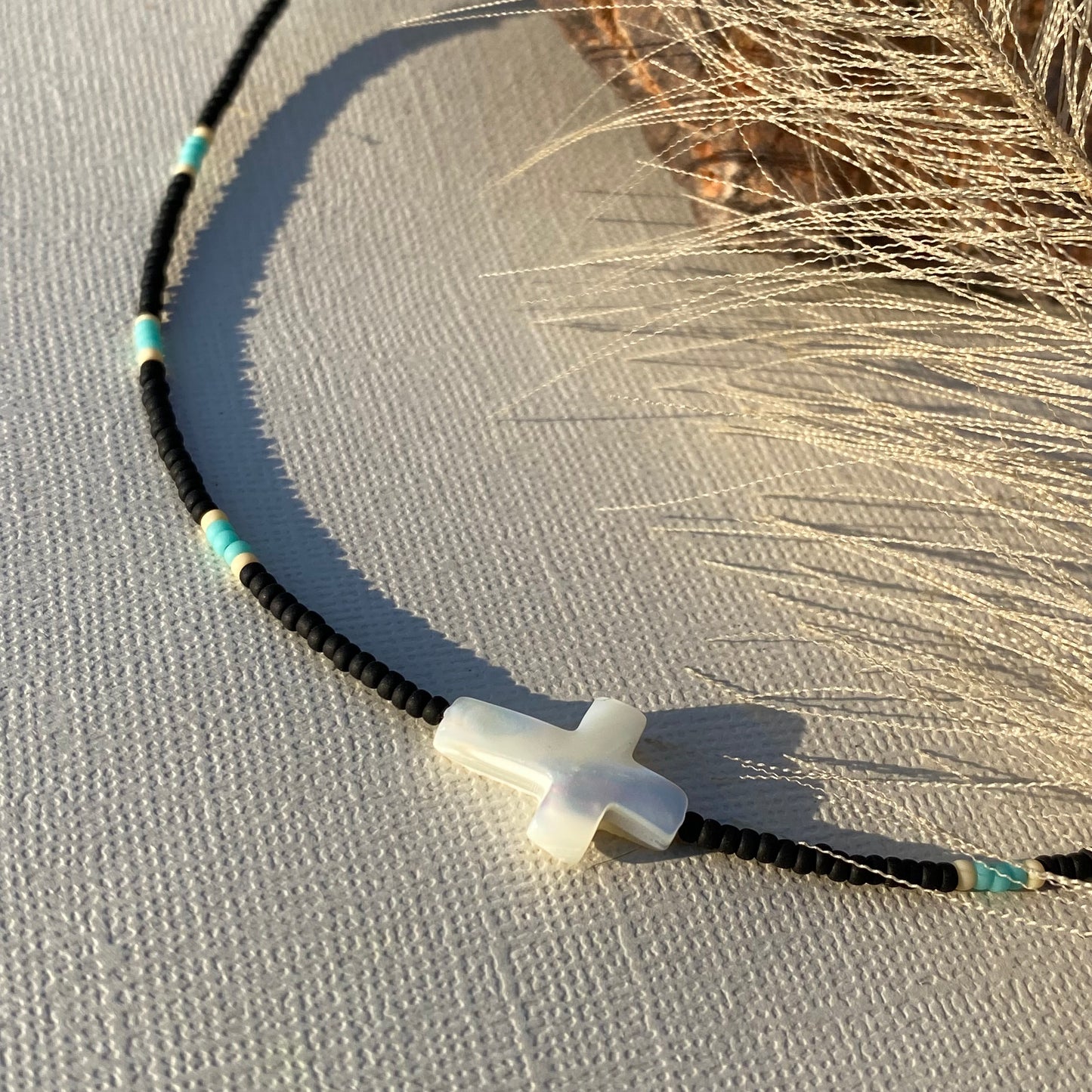 Soft Western Cross Necklace - Matte Black