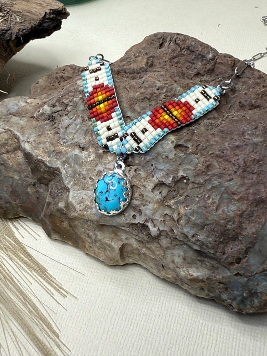 Mini Breast Collar Necklace -Kingman Turquoise