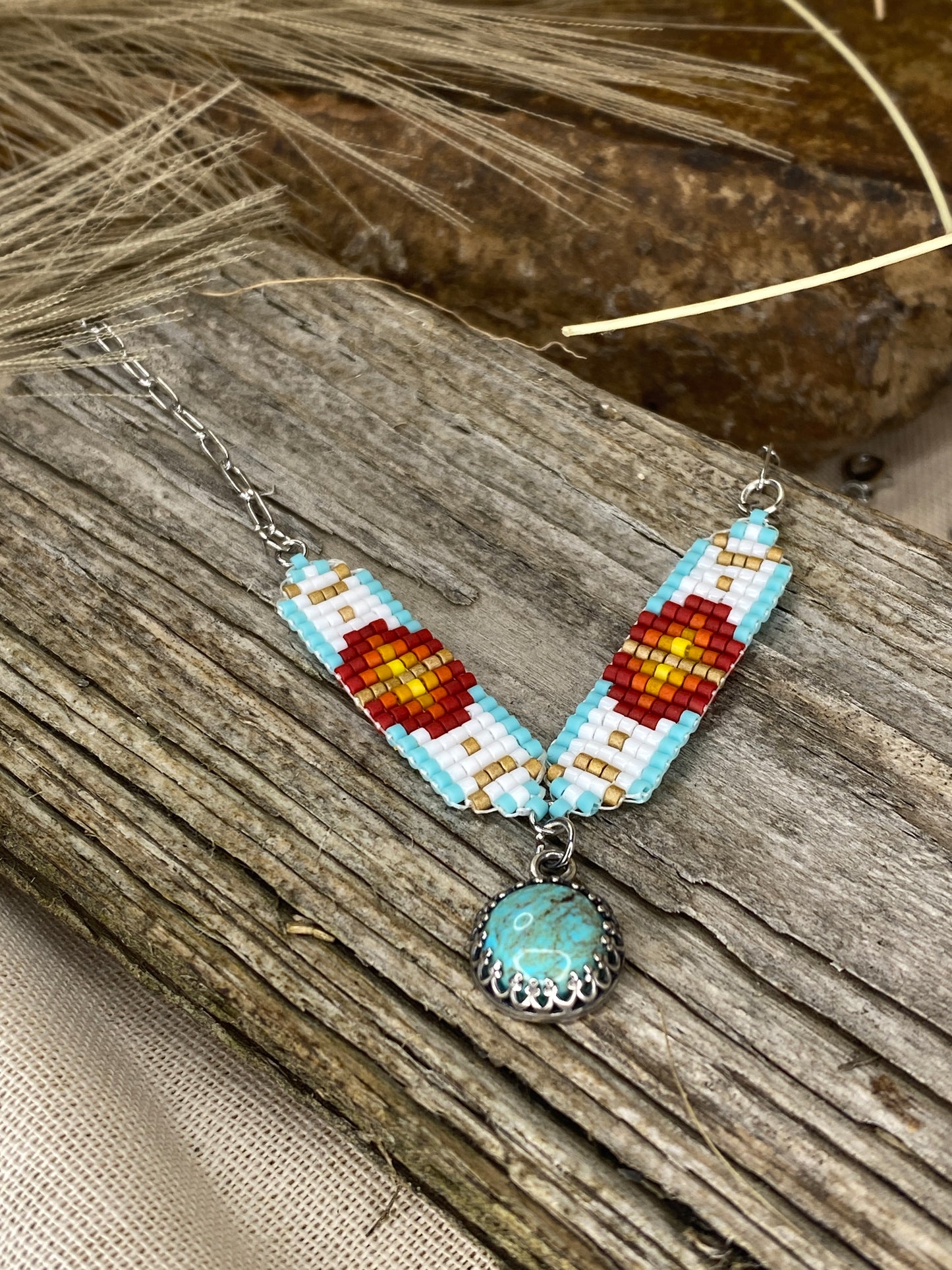 Mini Breast Collar Necklace w/ Kingman Turquoise