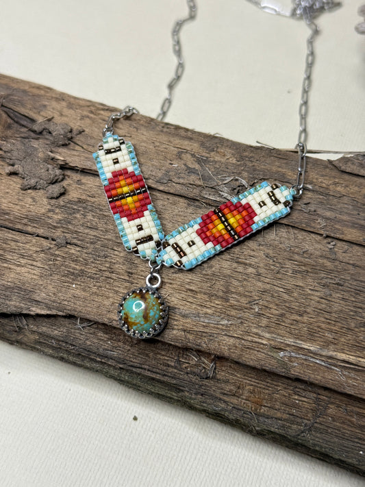 #10 Mini Breast Collar Necklace -Kingman Turquoise