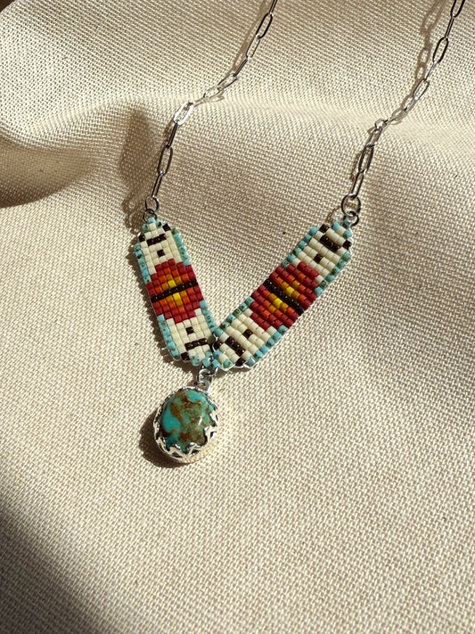 Mini Breast Collar Necklace -Kingman Turquoise