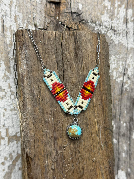 #4 Mini Breast Collar Necklace -Kingman Turquoise