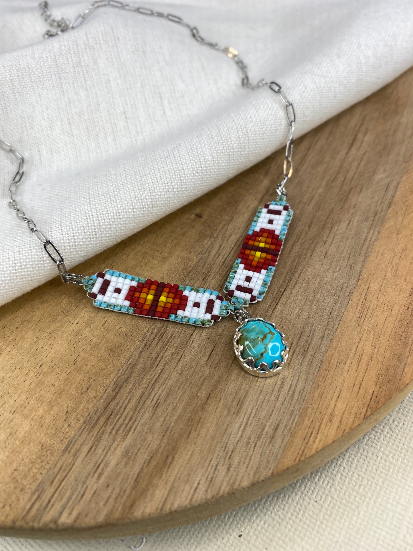 #4 Mini Breast Collar Necklace -Kingman Turquoise