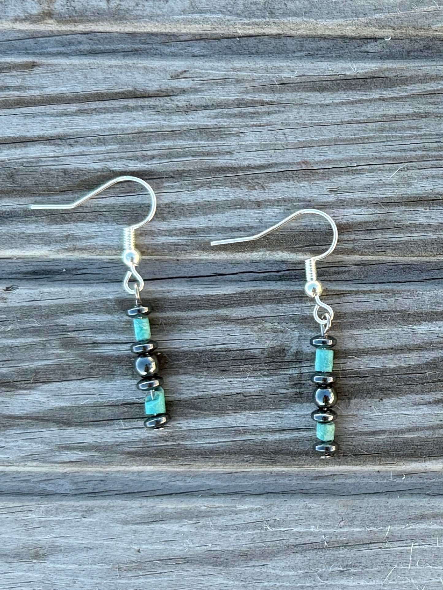 Turquoise and Hematite Earrings