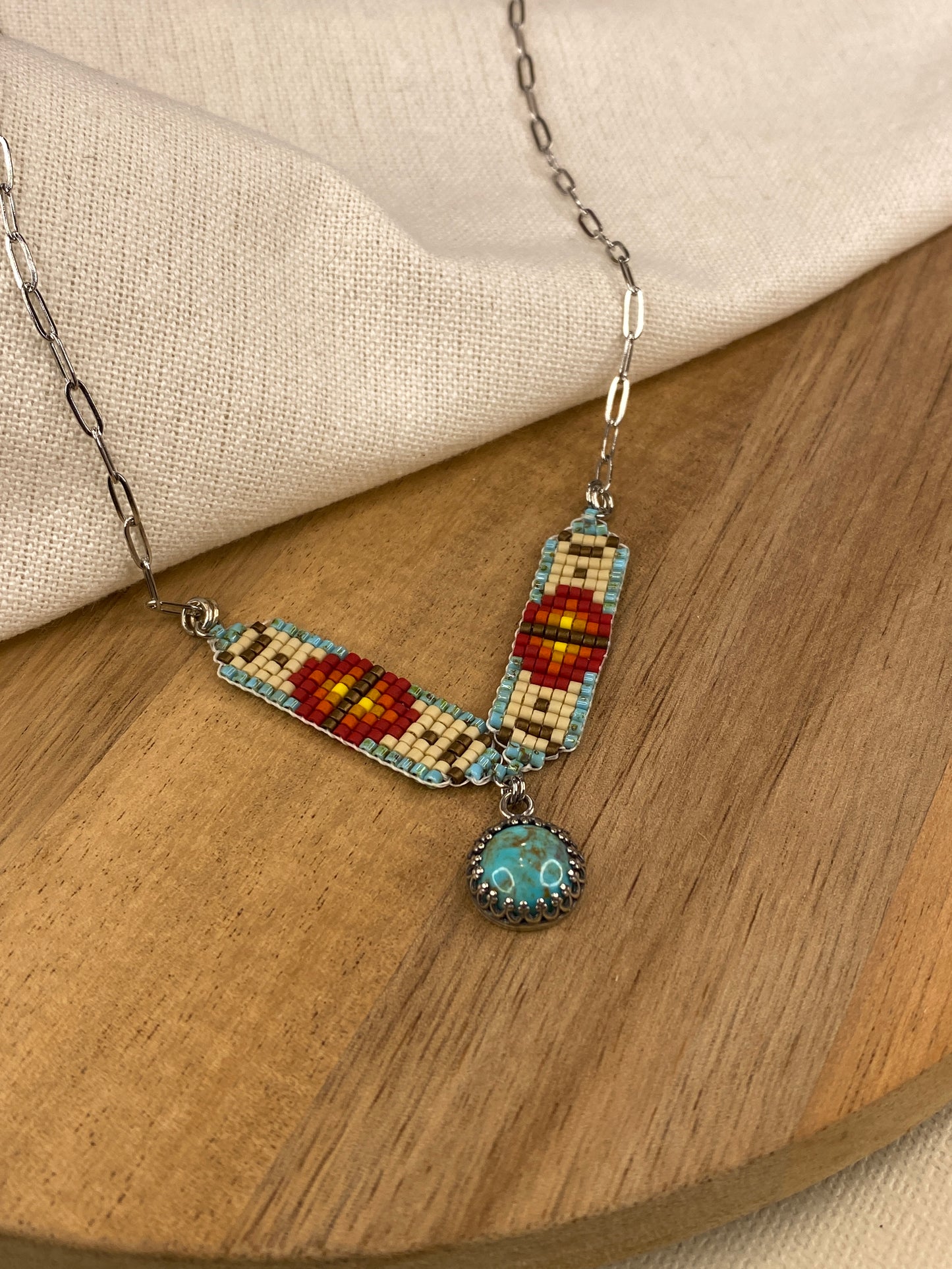 #1 Mini Breast Collar Necklace -Kingman Turquoise