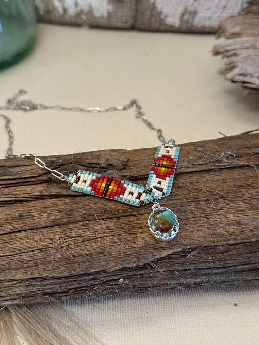 #12 Mini Breast Collar Necklace -Kingman Turquoise