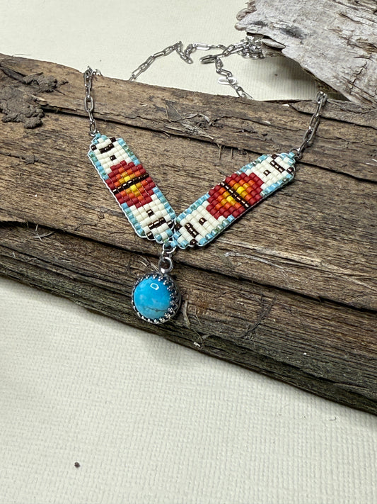 #2 Mini Breast Collar Necklace -Kingman Turquoise