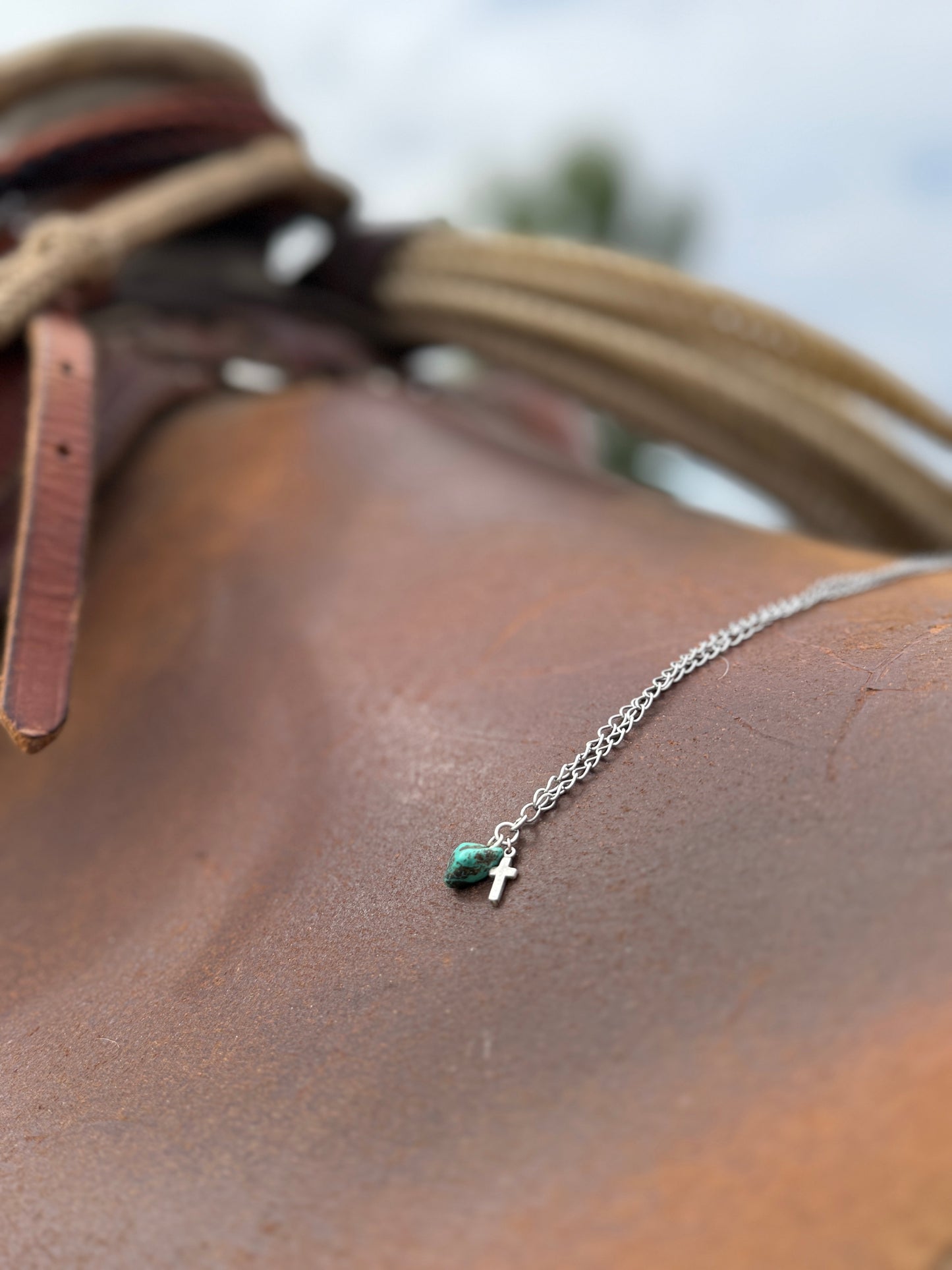 The Dainty Cowgirl - Kingman Turquoise and Cross Necklaces