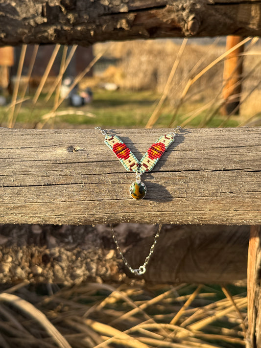 #5 Mini Breast Collar Necklace -Kingman Turquoise