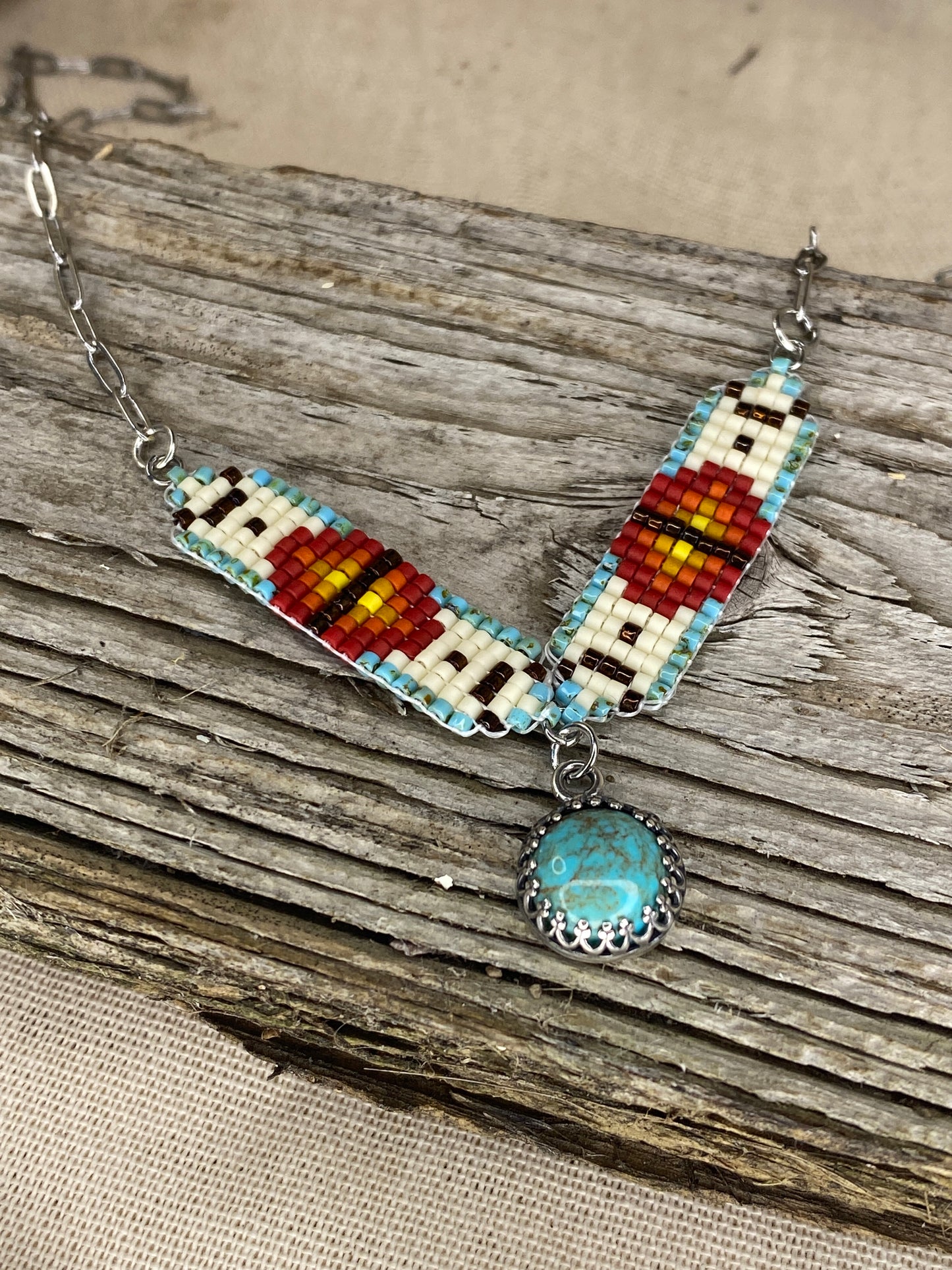 Mini Breast Collar Necklace w/ Kingman Turquoise
