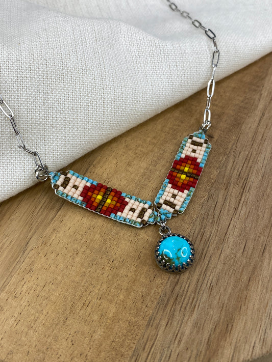 #2 Mini Breast Collar Necklace -Kingman Turquoise