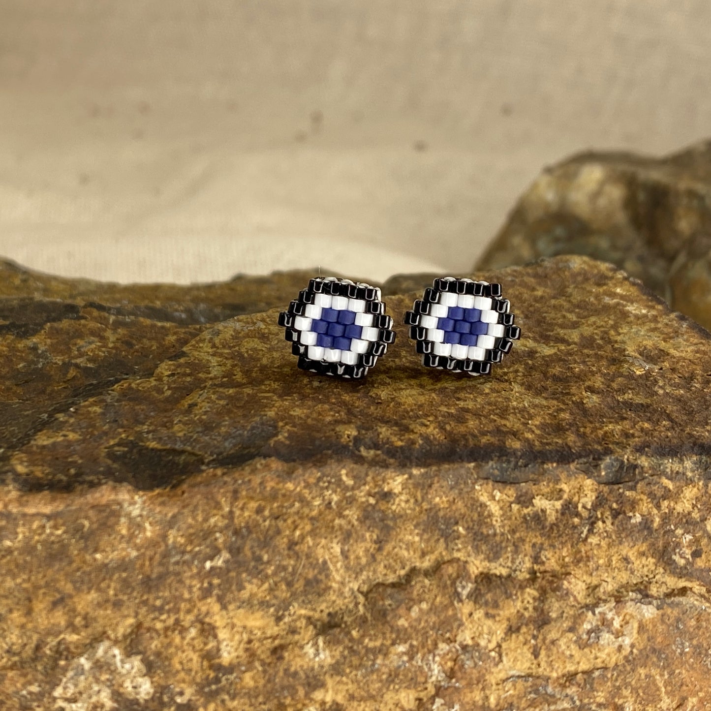 The Anne Studs - Matte Slate Blue