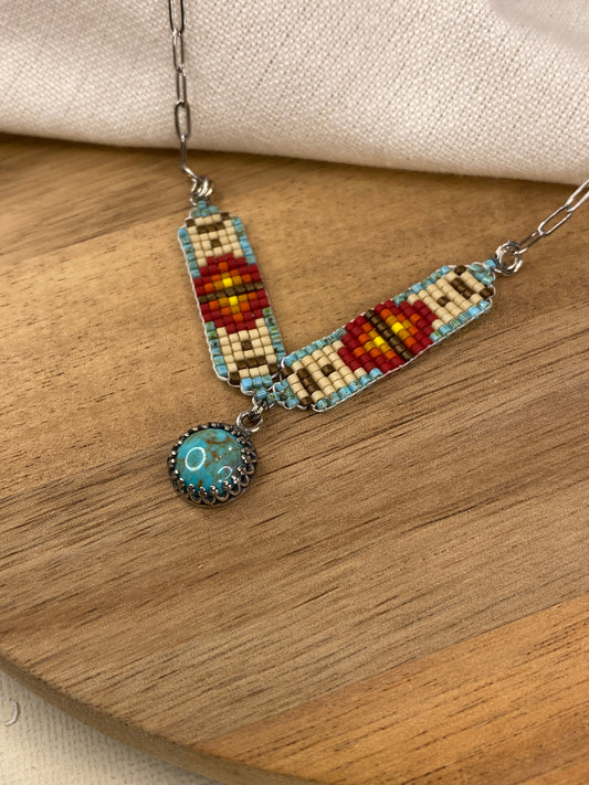 #1 Mini Breast Collar Necklace -Kingman Turquoise