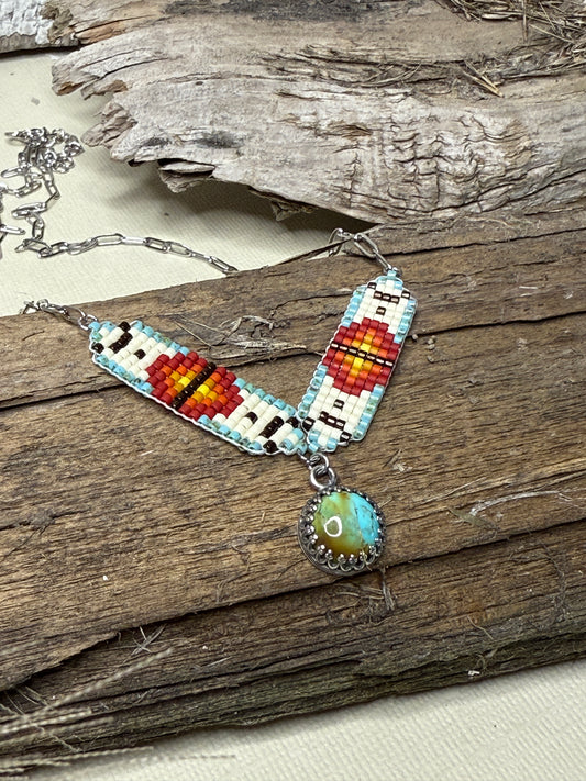 #3 Mini Breast Collar Necklace -Kingman Turquoise