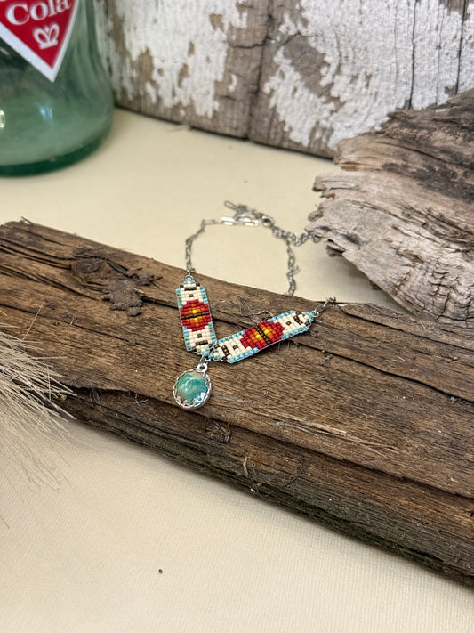 #1 Mini Breast Collar Necklace -Kingman Turquoise