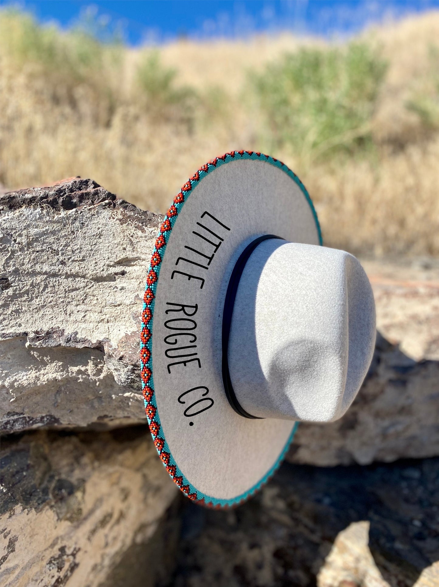 Beaded Flat Brim Hat