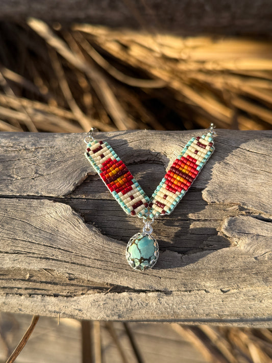 #3 Mini Breast Collar Necklace -Kingman Turquoise