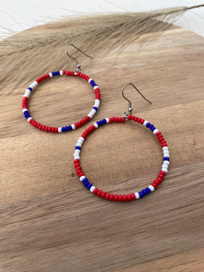 Red, White and Blue Hoops