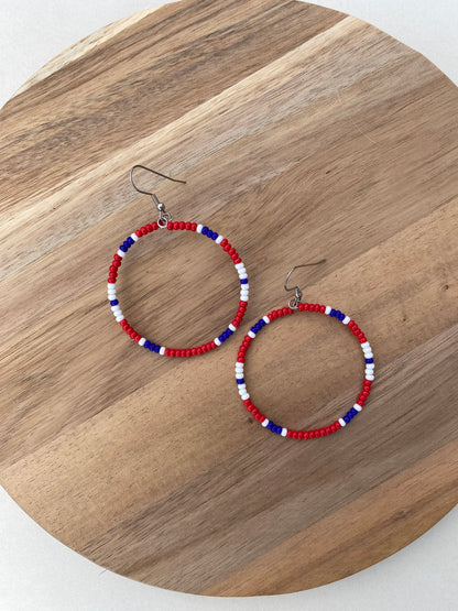 Red, White and Blue Hoops