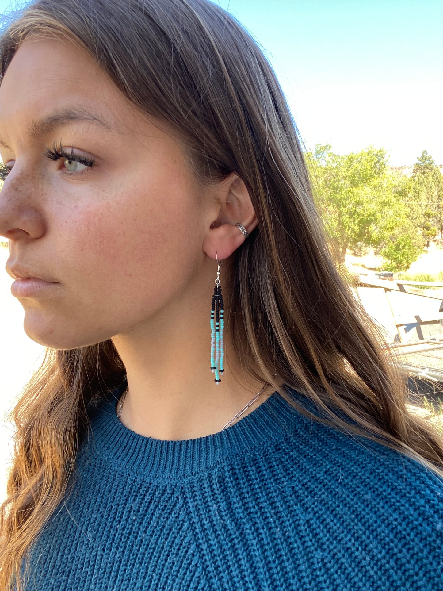 Dainty Fringe Beaded Earrings