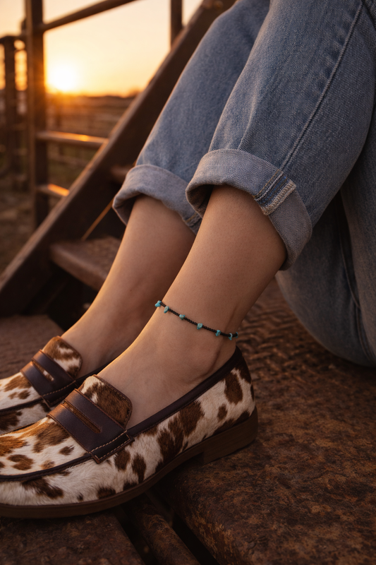 Turquoise Western Beaded Anklet