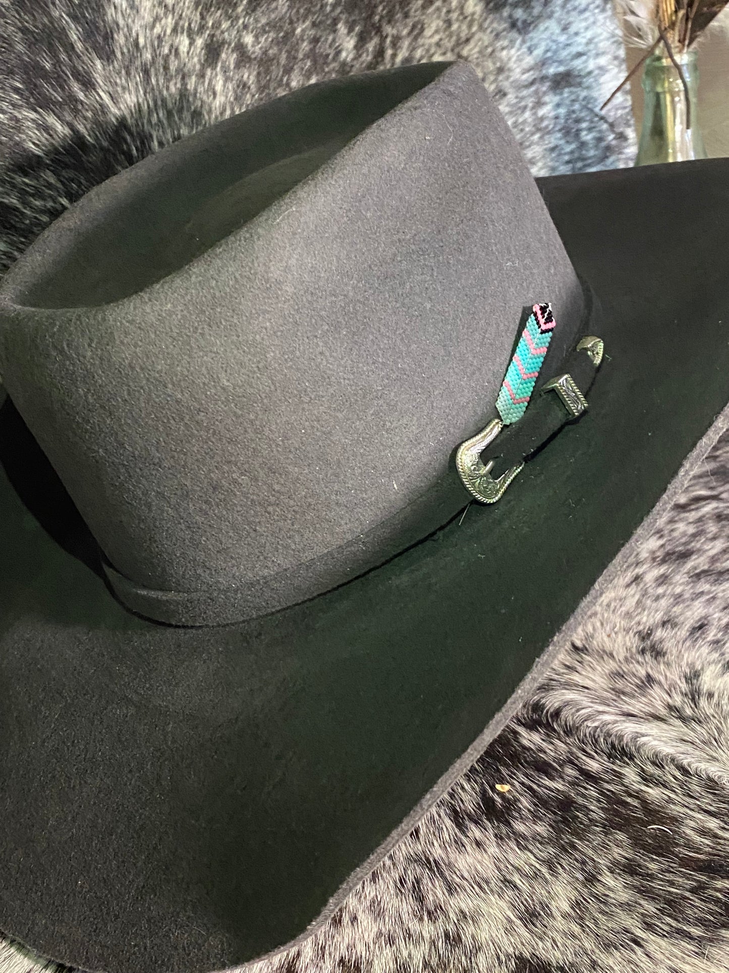 Custom Color Beaded Feather Hat Pin