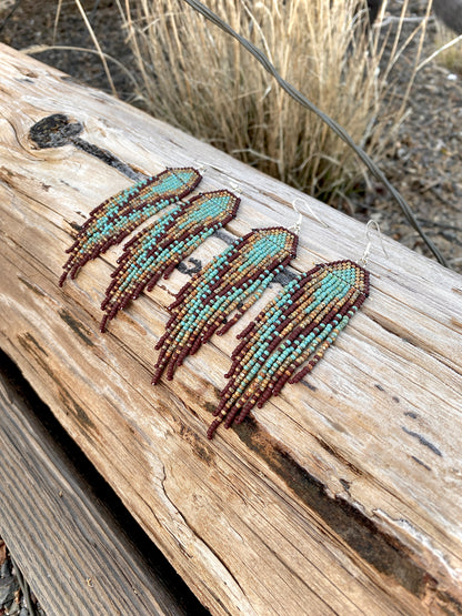 Neutral Long Western Fringe Earrings