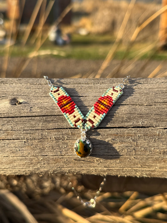 #5 Mini Breast Collar Necklace -Kingman Turquoise