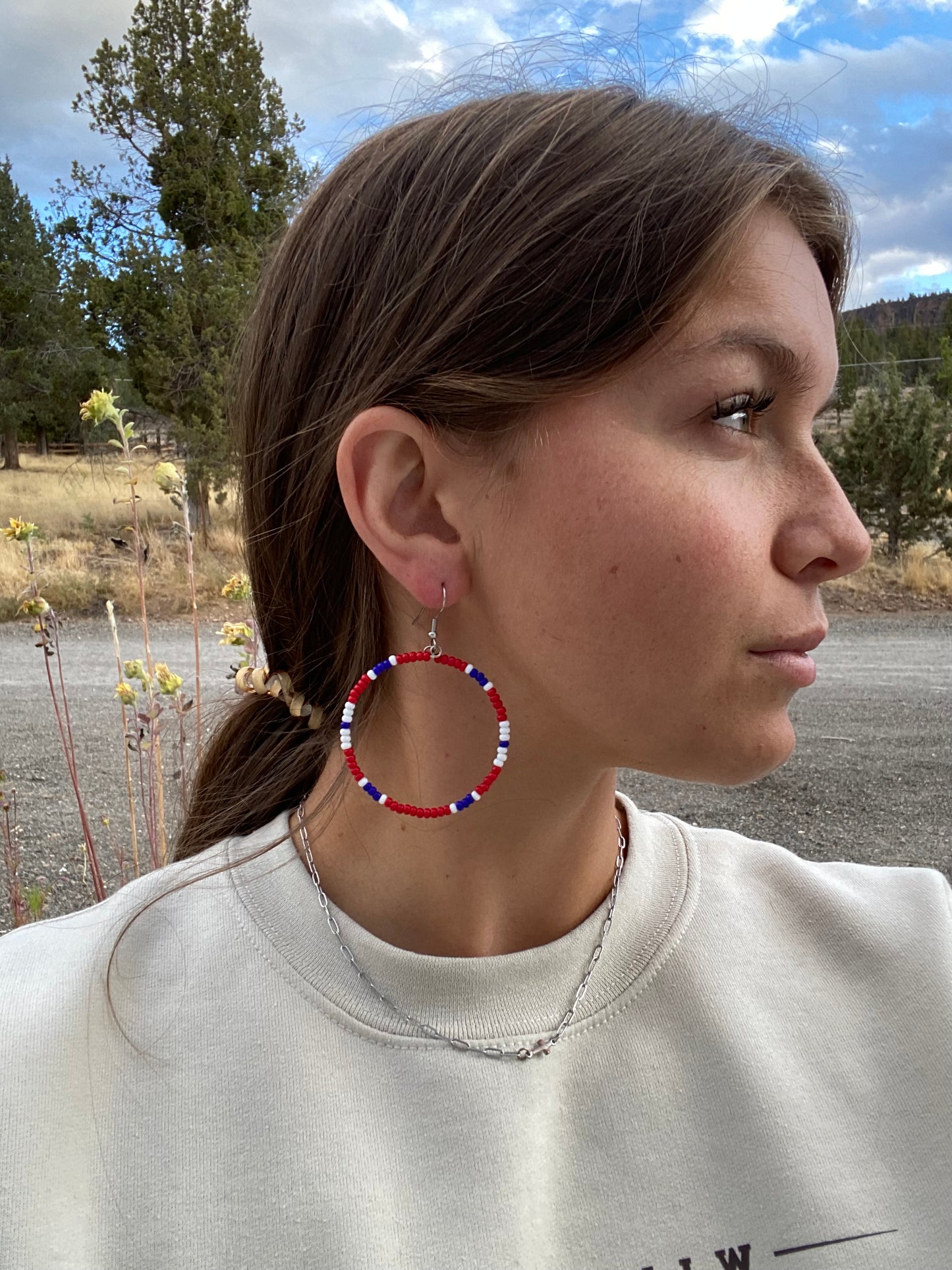 Red, White and Blue Hoops