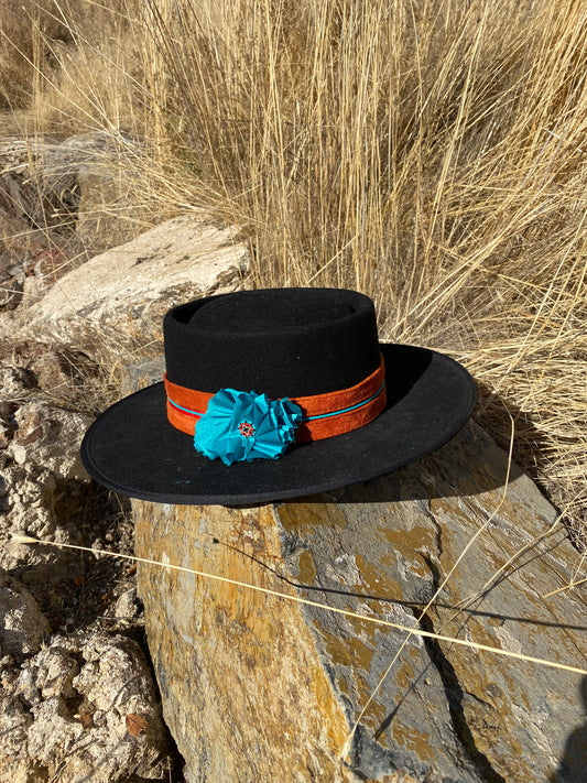 Beaded Flat Brim Hat