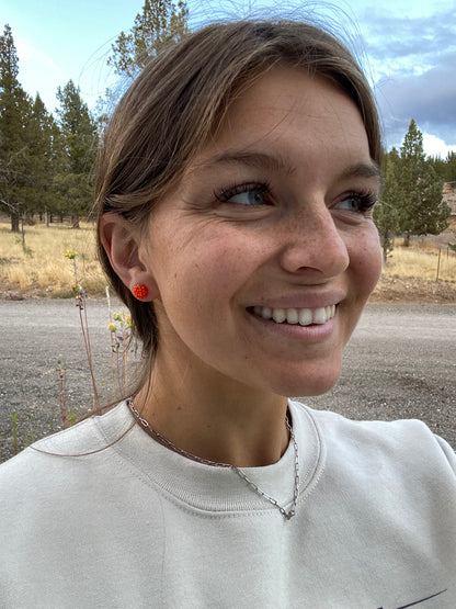 Tiny Pumpkin Stud Earrings