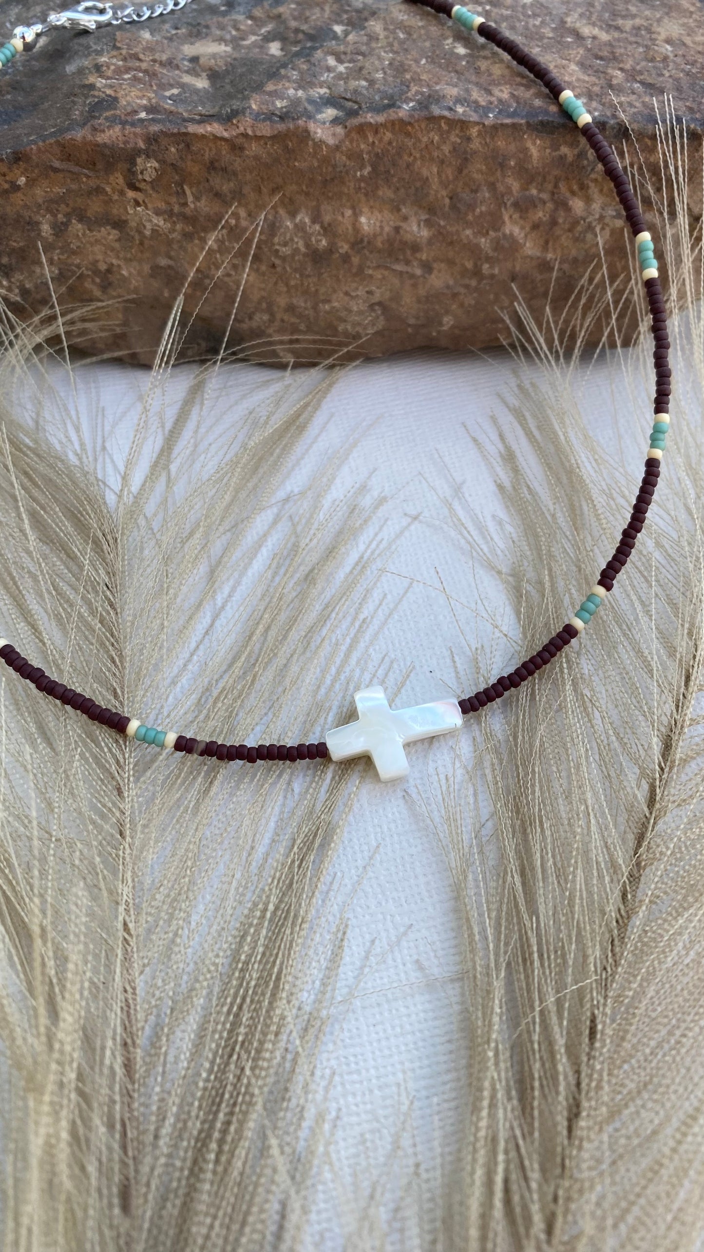 Soft Western Cross Necklace - Matte Chocolate