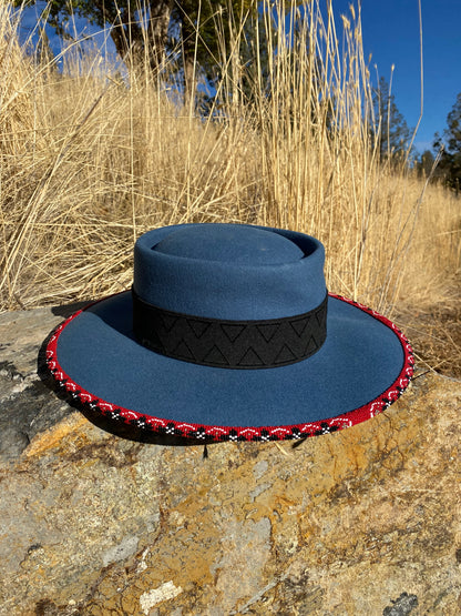 Beaded Flat Brim Hat