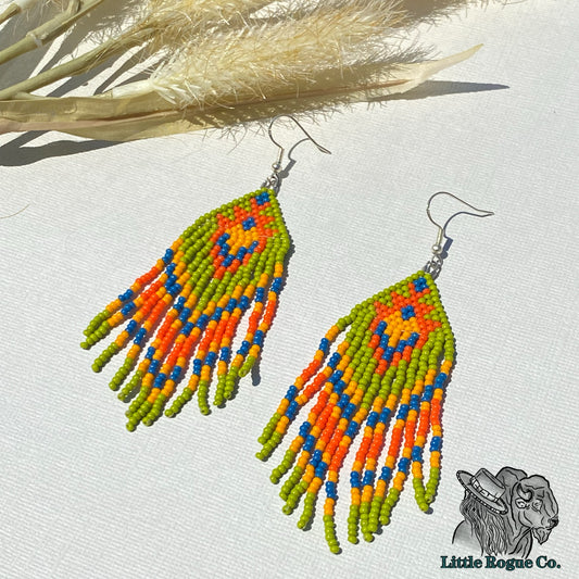 Fringe Beaded Earrings