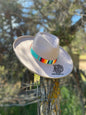 Hand beaded Hat band w/ pencil brim Hat