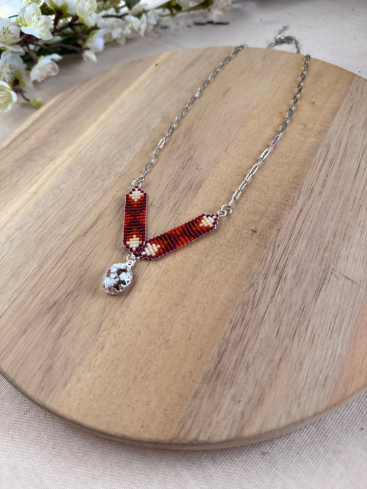 Mini Breast Collar Necklace - Wild Horse Jasper