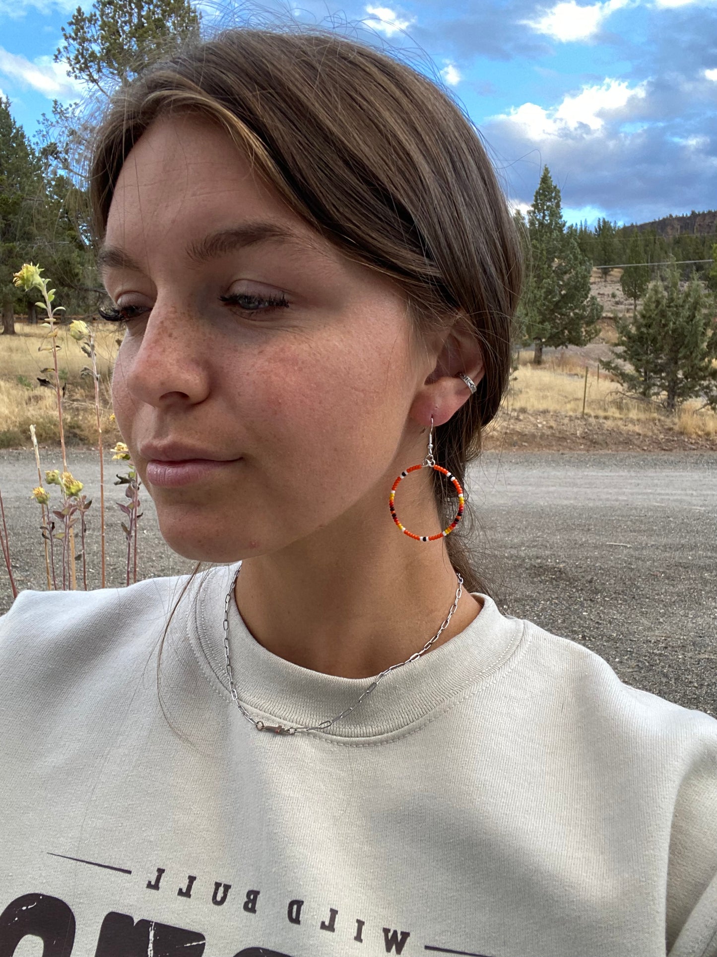 Orange mini calico hoops