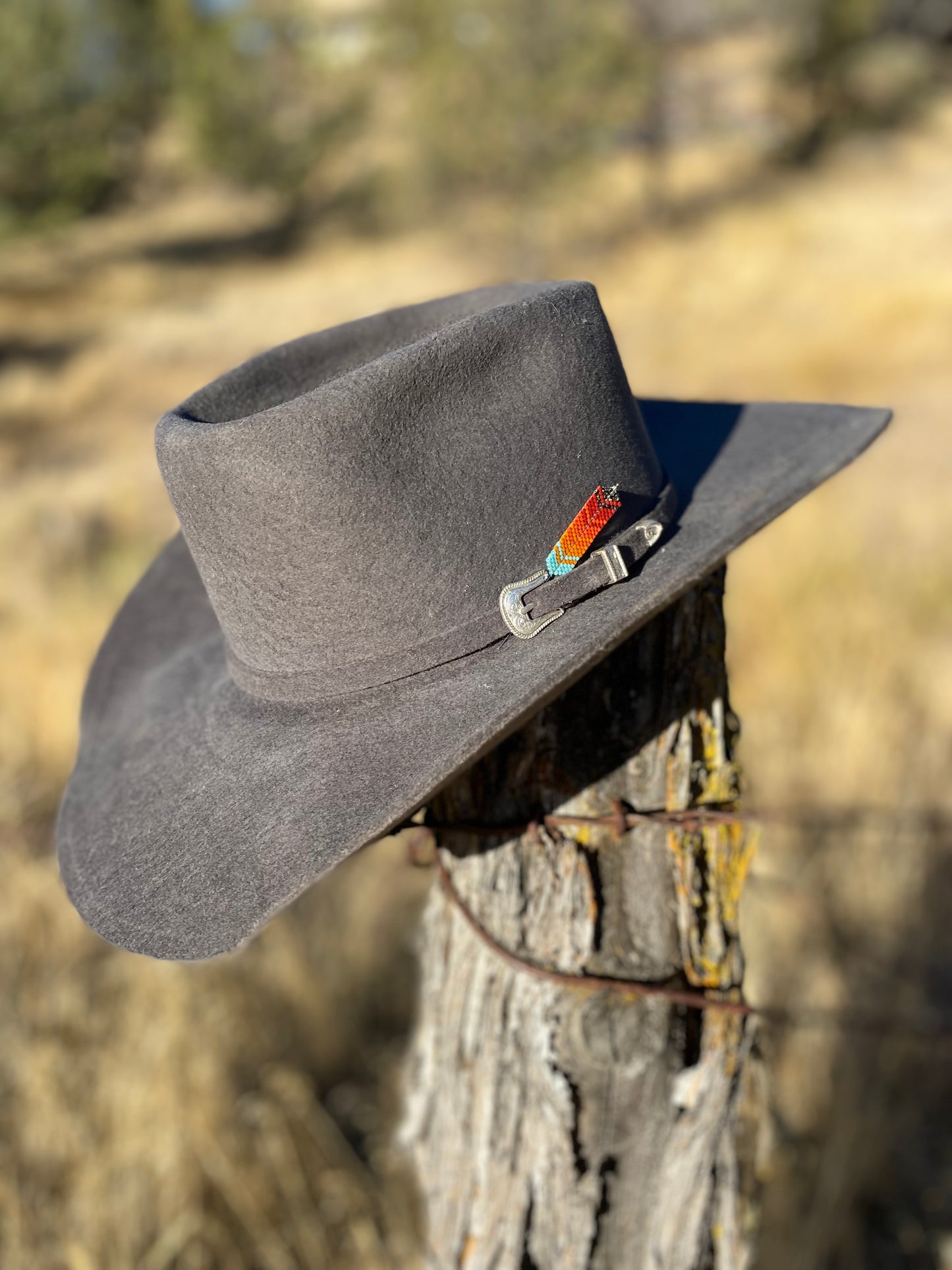 Beaded Feather Hat Pin