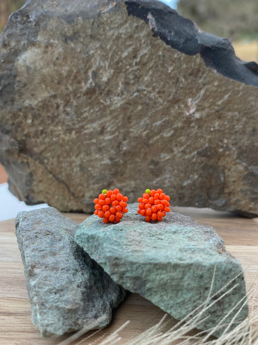 Tiny Pumpkin Stud Earrings