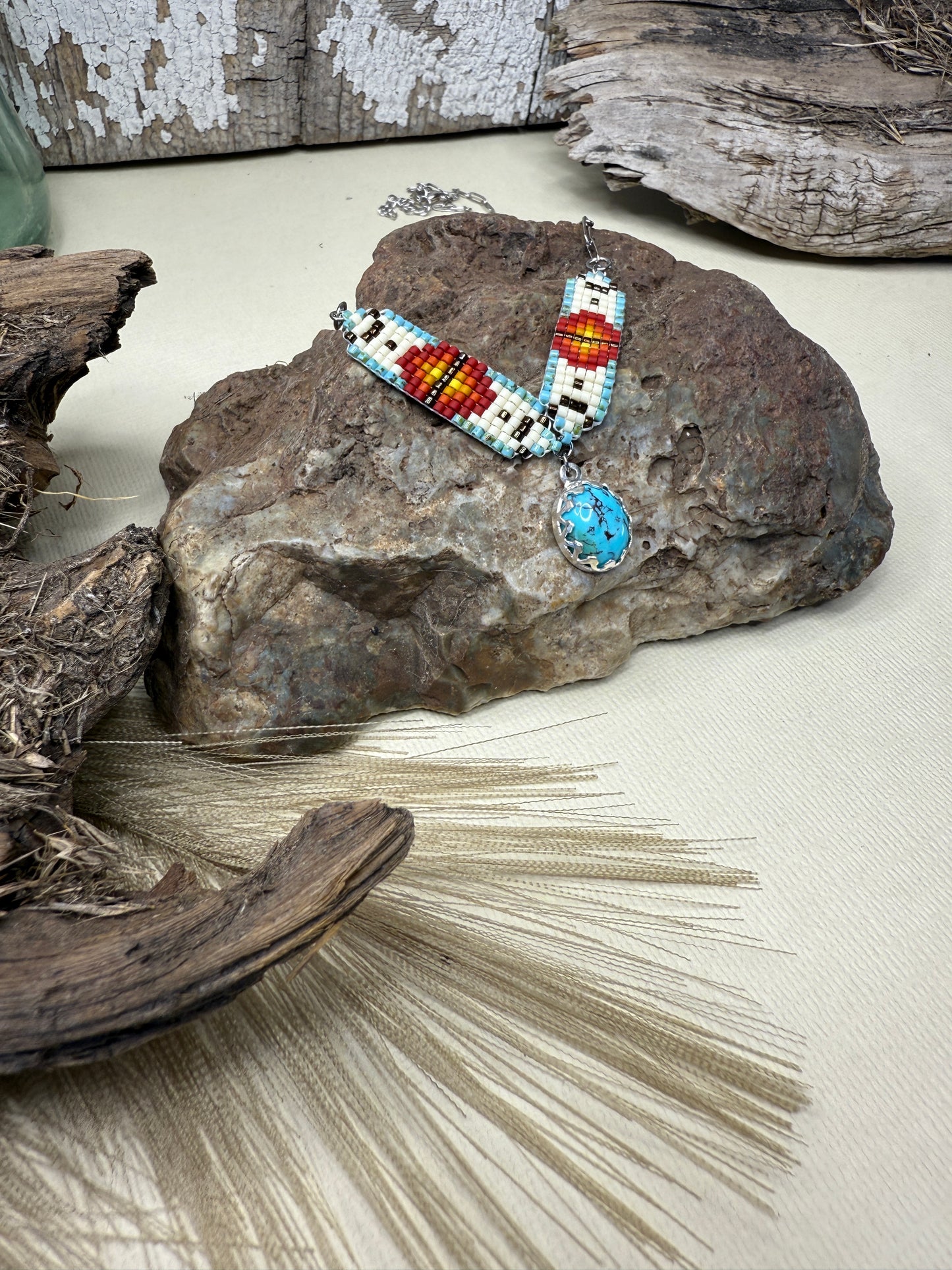 Mini Breast Collar Necklace -Kingman Turquoise
