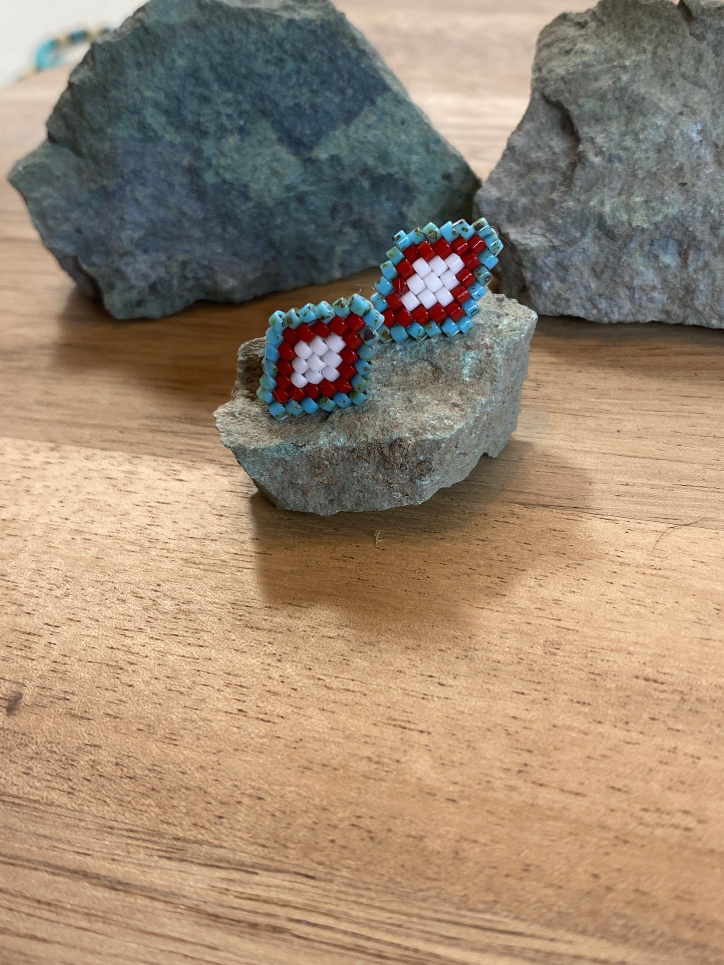 Painted Desert Beaded Stud Earrings