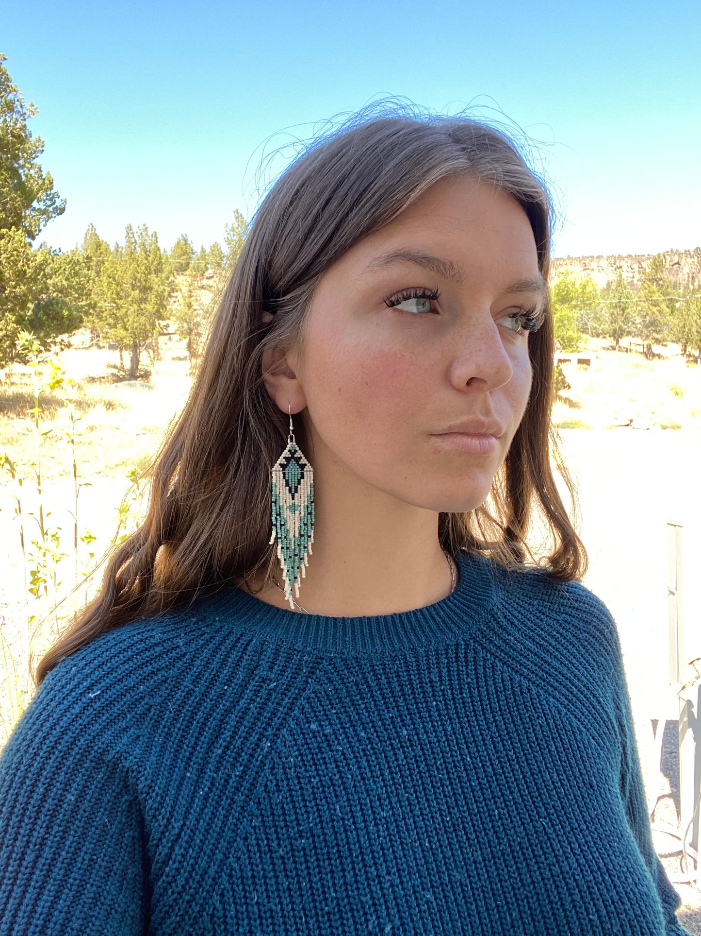 Soft Western Neutral Fringe Earrings