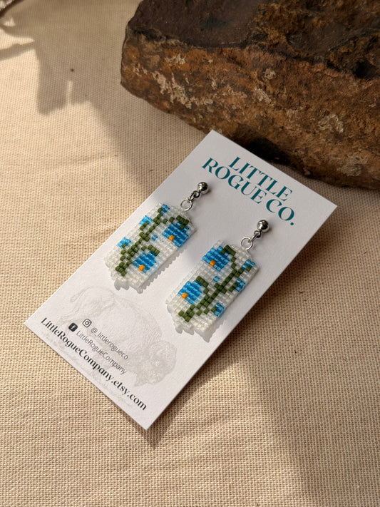 Blue Snowdrop Spring Earrings