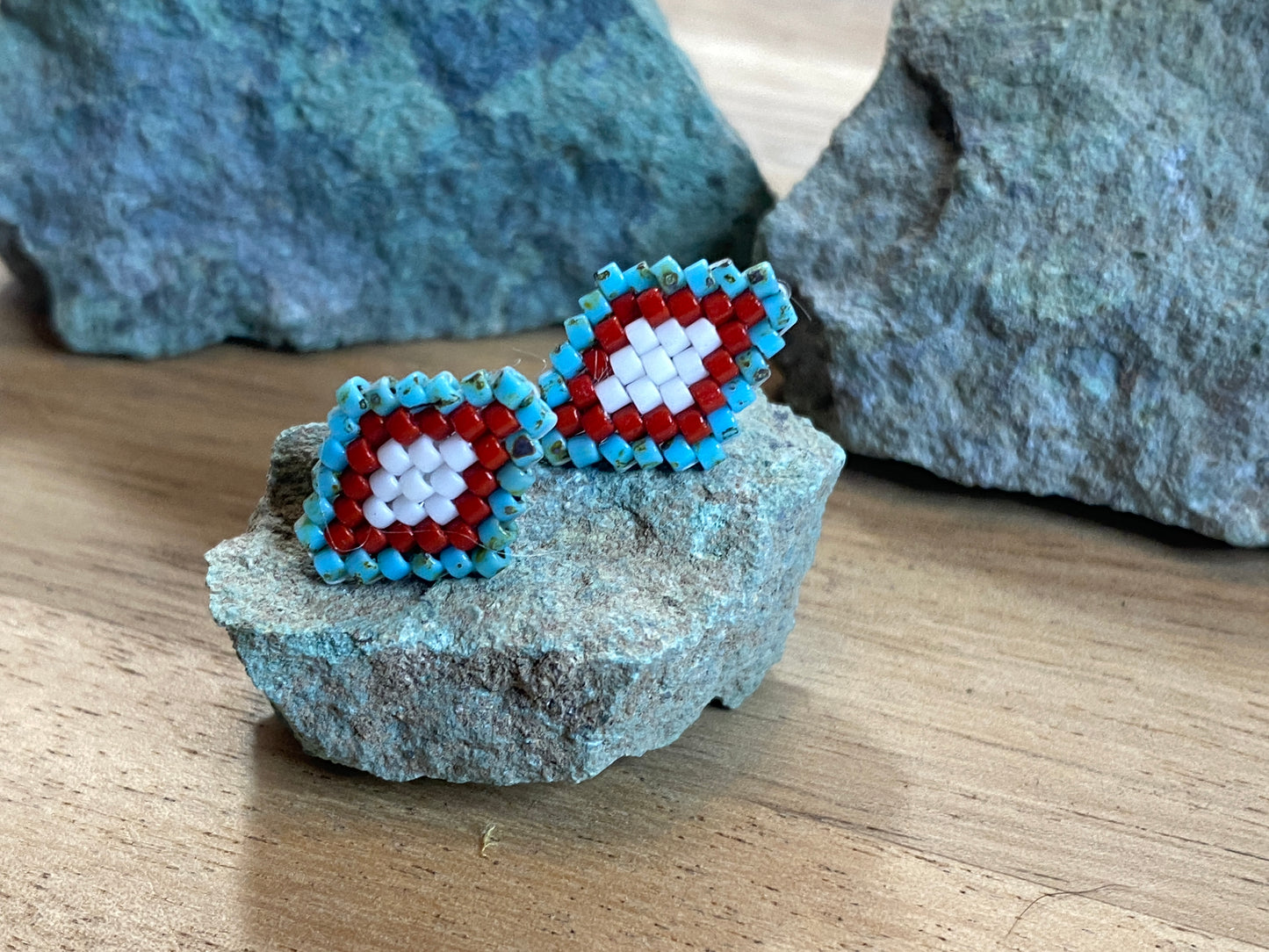 Painted Desert Beaded Stud Earrings