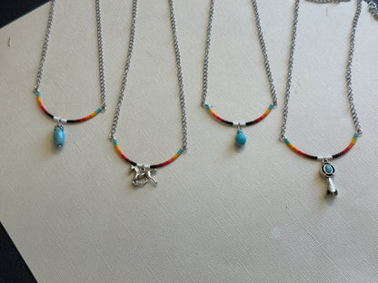 U Bar Necklace w/ Charm